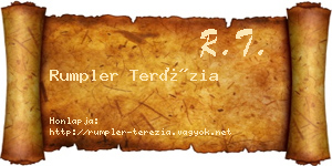 Rumpler Terézia névjegykártya