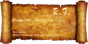 Rumpler Terézia névjegykártya